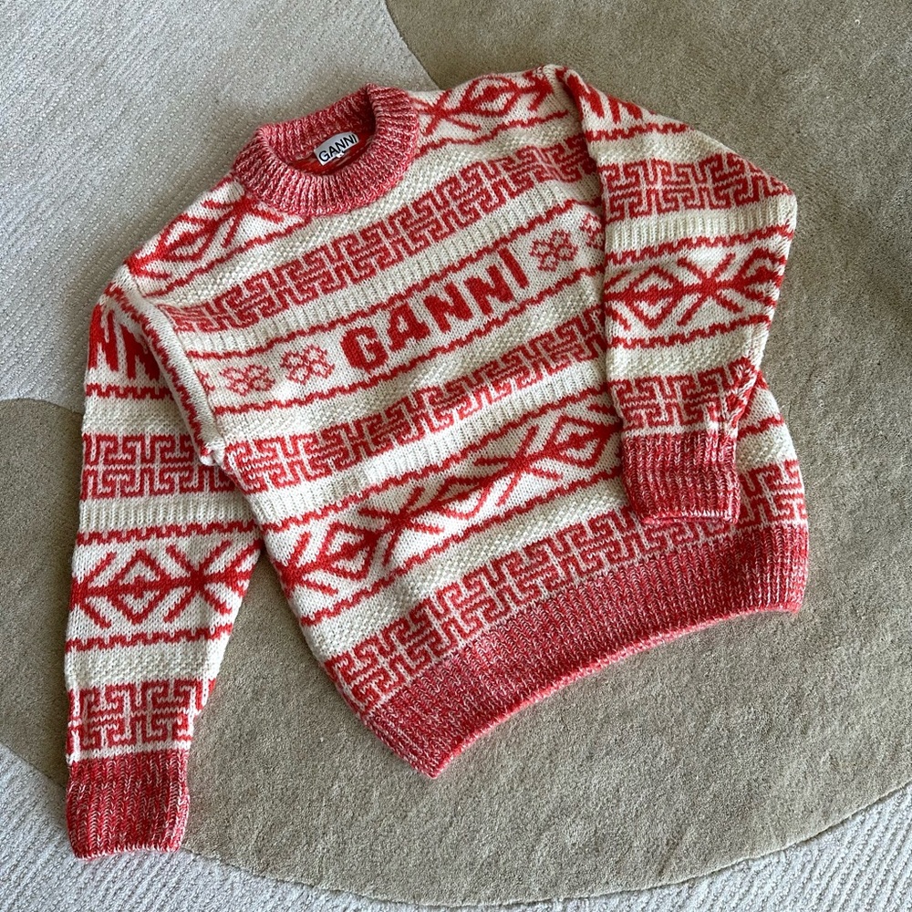GANNI Egret Wool Sweater